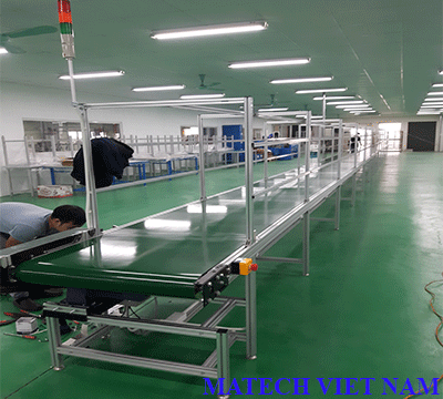 BĂNG TẢI PVC KHUNG NHÔM 25M
