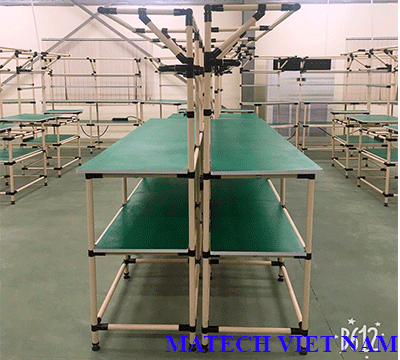 BÀN THAO TÁC ỐNG THÉP BỌC NHỰA