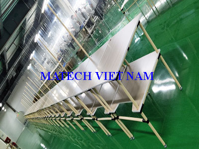 Bàn thao tác ống thép bọc nhựa gỗ MFC vân gỗ