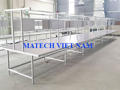 Bàn thao tác khung nhôm định hình dài 12m