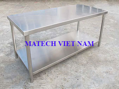 Bàn thao tác inox 2 tầng dùng trong phòng sạch