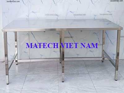Bàn thao tác inox 1 tầng 6 chân