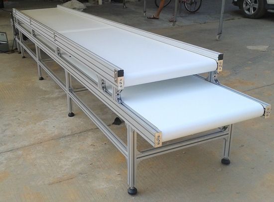 Băng tải PU 2 tầng khung nhôm định hình